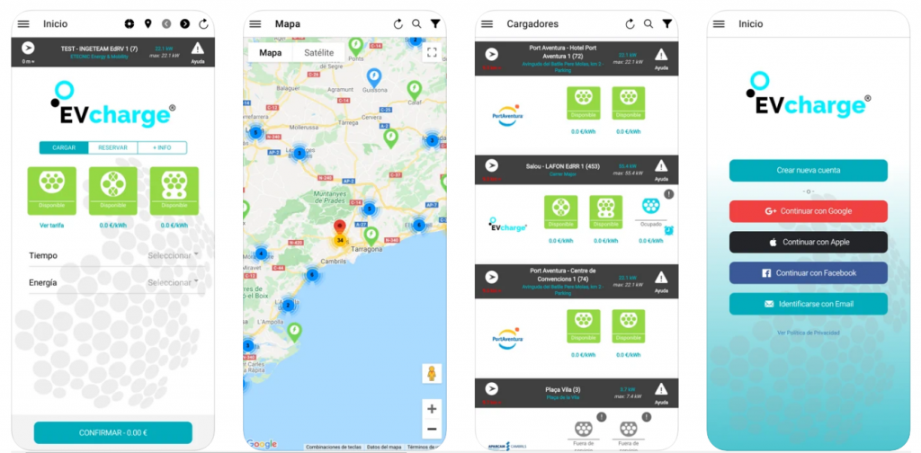 télécharger EVcharge, app de chargeurs gratuits en Espagne